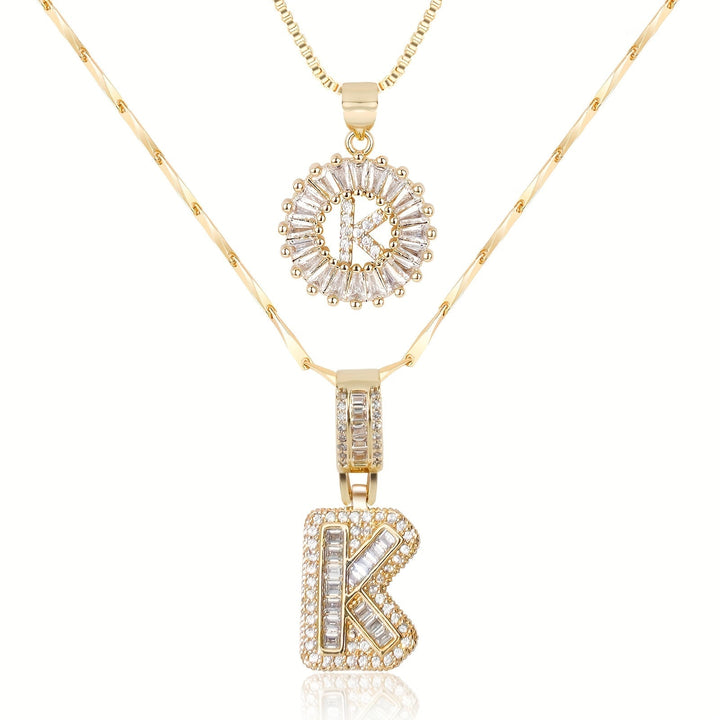 Primrose | Colliers Initiales avec Diamants en Or 14k (2 pièces)