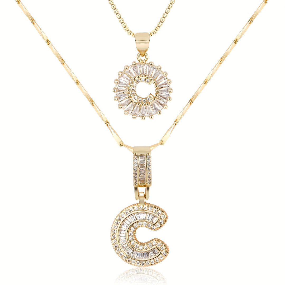 Primrose | Colliers Initiales avec Diamants en Or 14k (2 pièces)