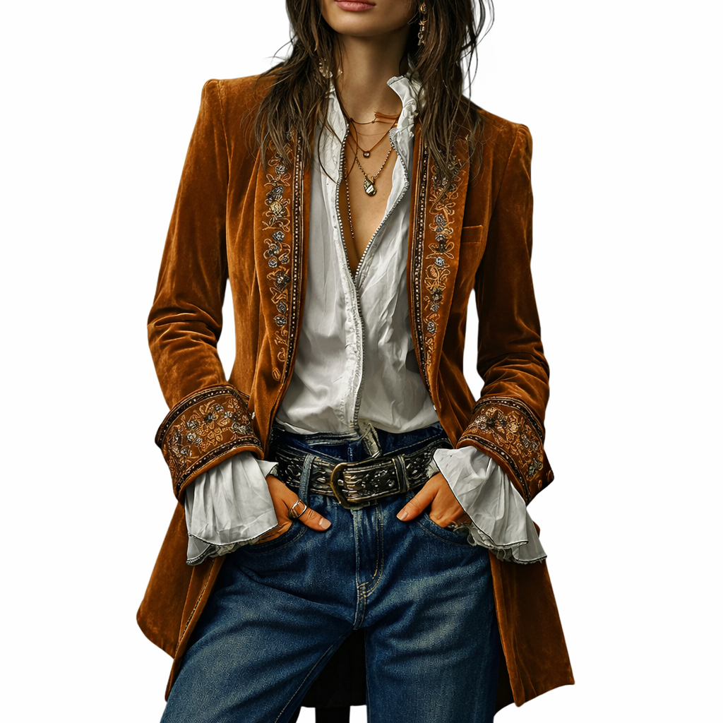 Sable & Oro | Blazer Brodé de Luxe