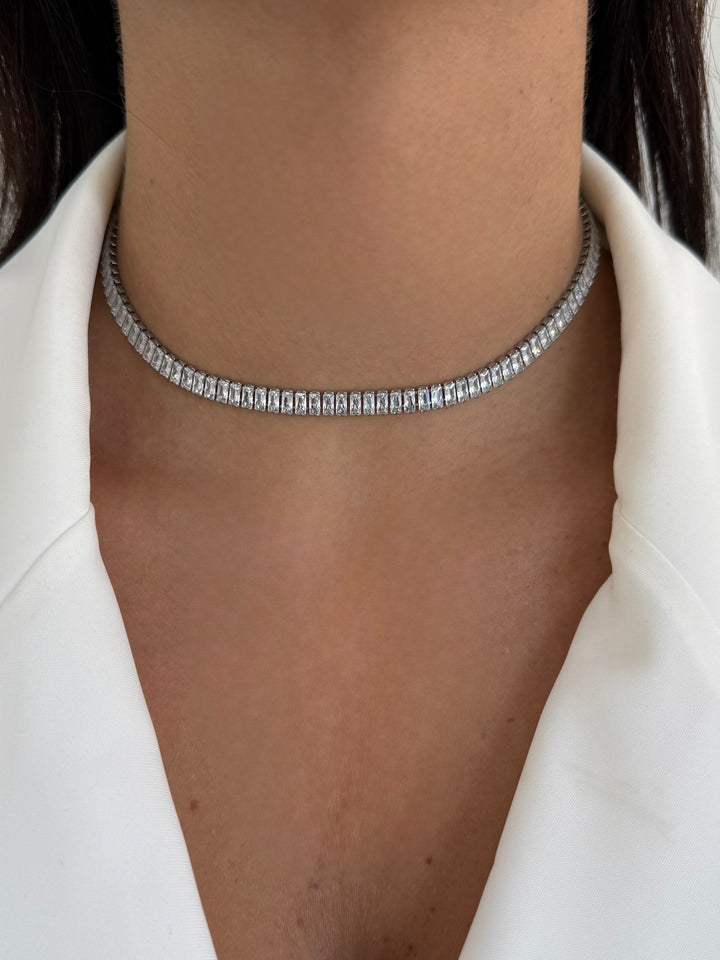 Audira | Collier Baguette Blanc