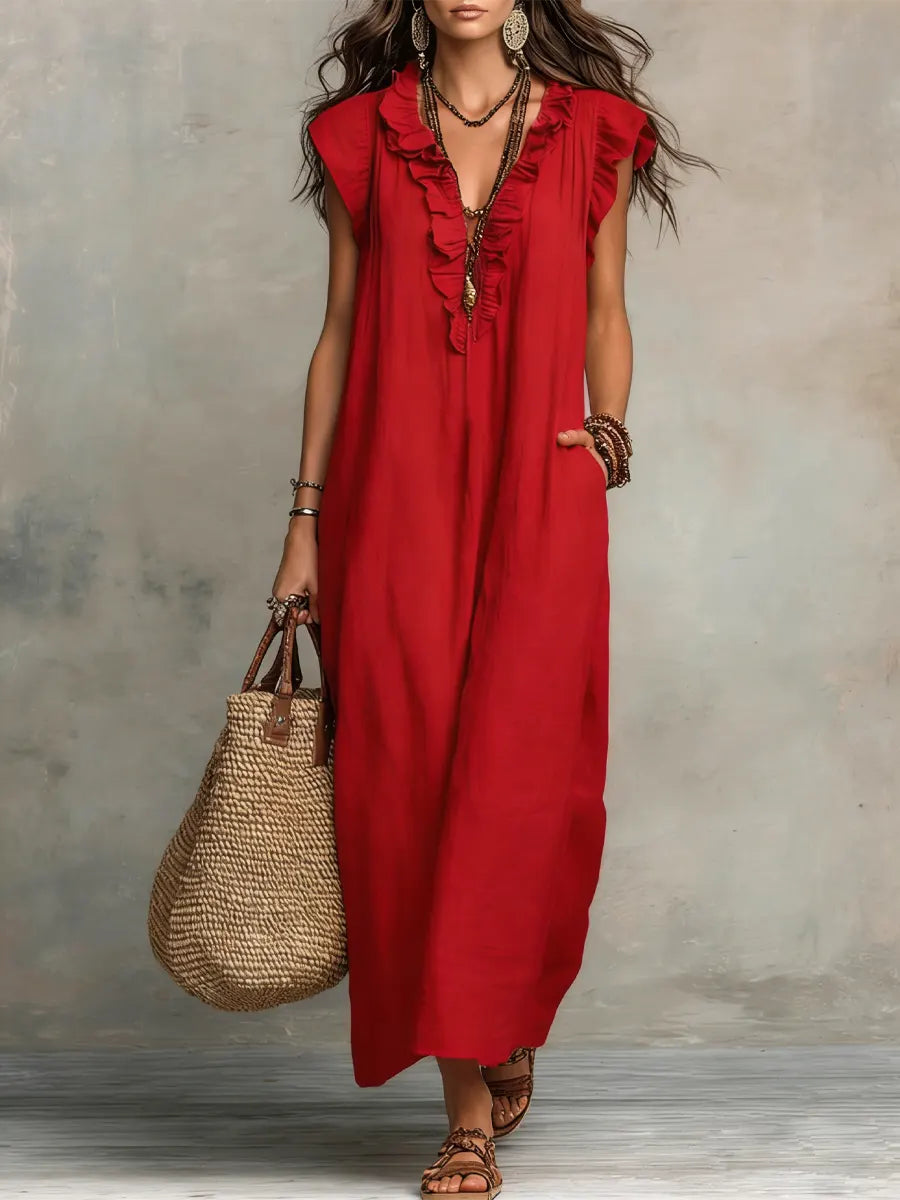 Hadira | Robe légère à volants au style artistique et bohème