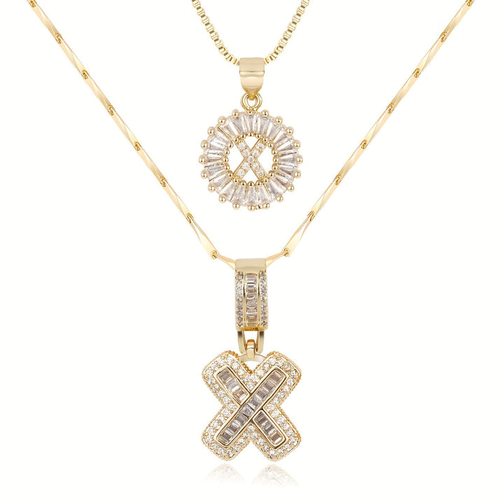 Primrose | Colliers Initiales avec Diamants en Or 14k (2 pièces)