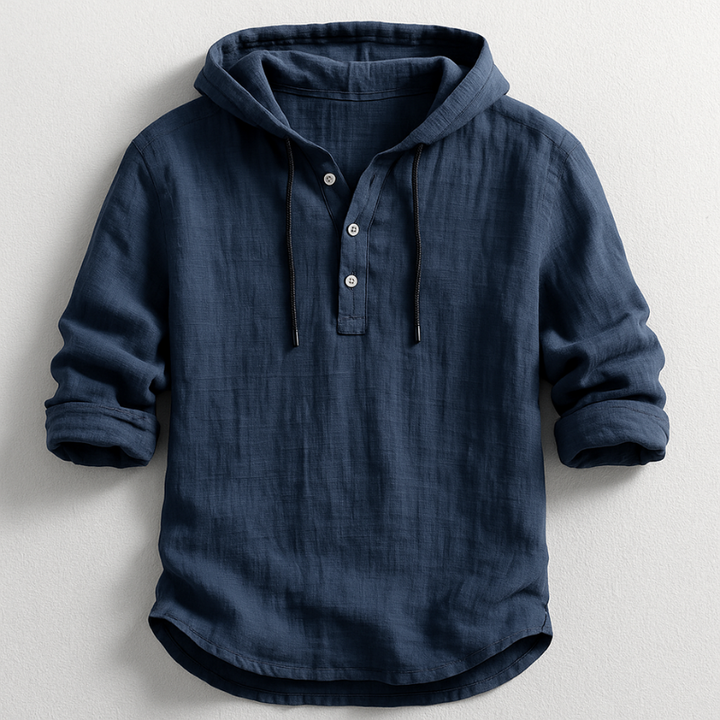 Delvaro | Chemise masculine en lin avec capuche et style décontracté