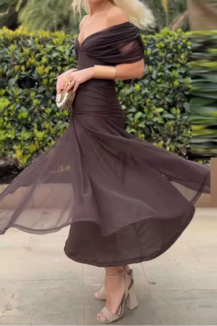 Novarente | Robe Maxi Élégante avec Décolleté en V pour Occasions Spéciales