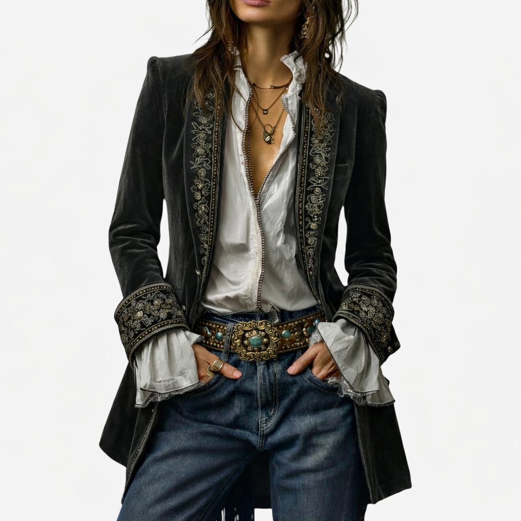 Sable & Oro | Blazer Brodé de Luxe