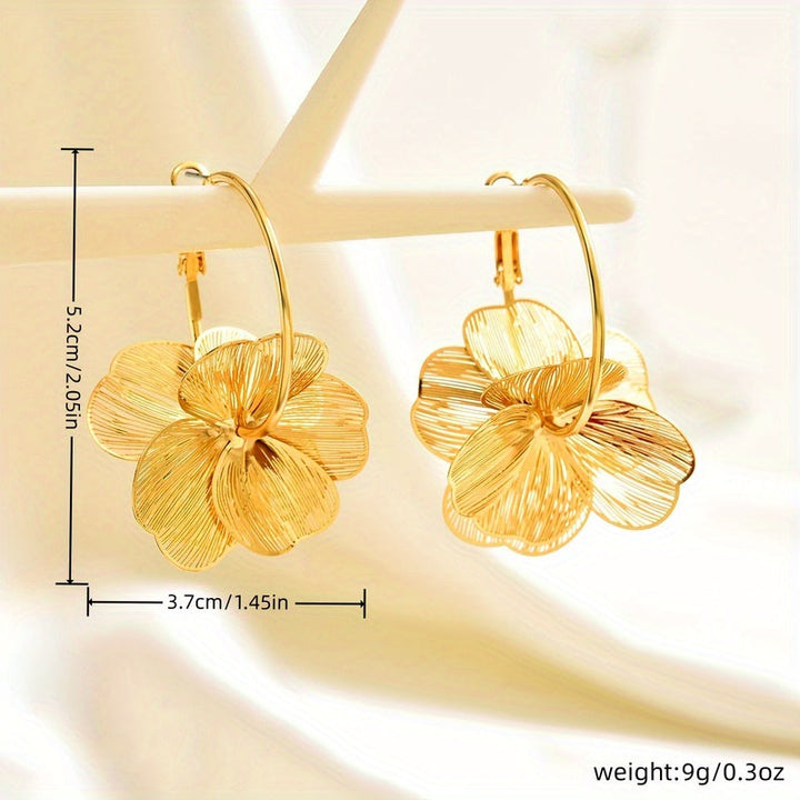 Selah | Boucles d'Oreilles Dorées à Double Anneau avec Design Moderne