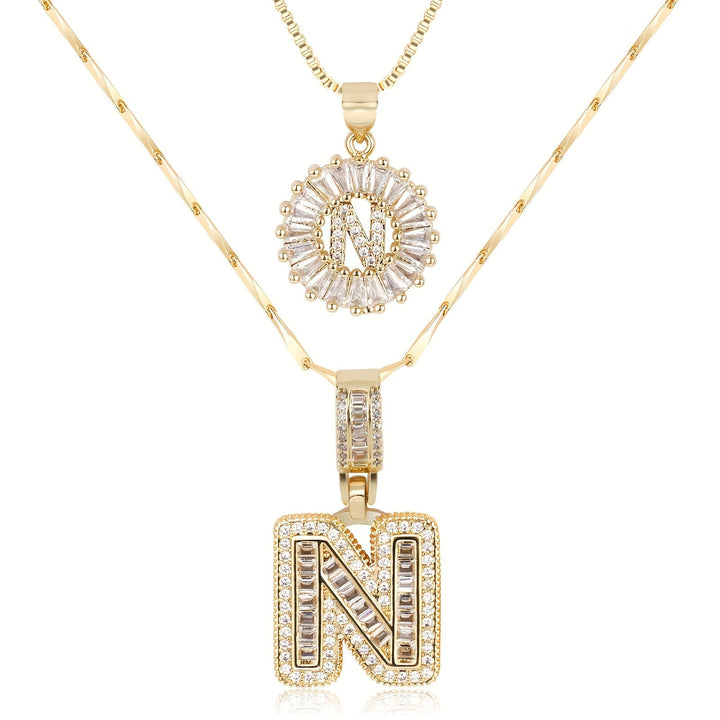 Primrose | Colliers Initiales avec Diamants en Or 14k (2 pièces)