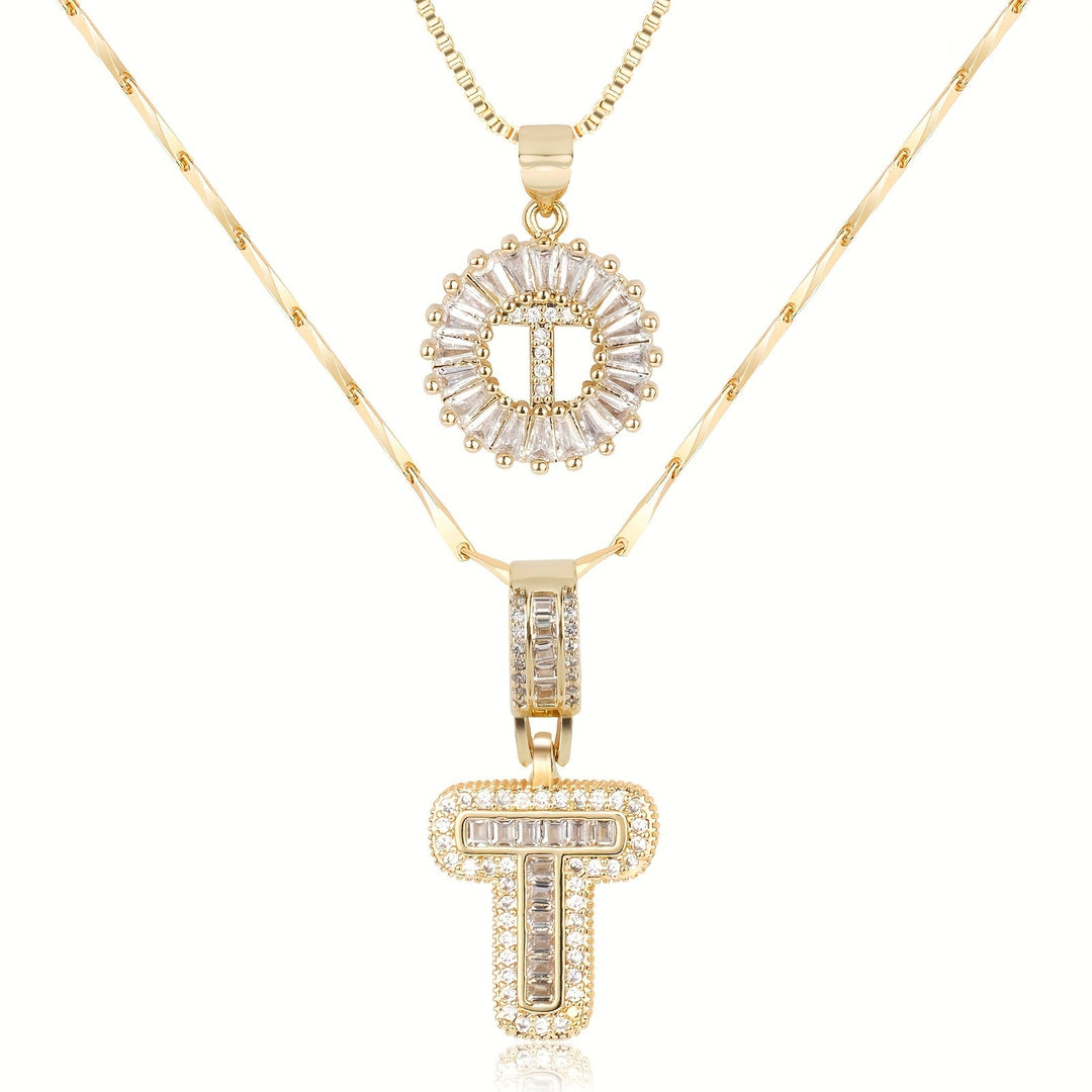 Primrose | Colliers Initiales avec Diamants en Or 14k (2 pièces)
