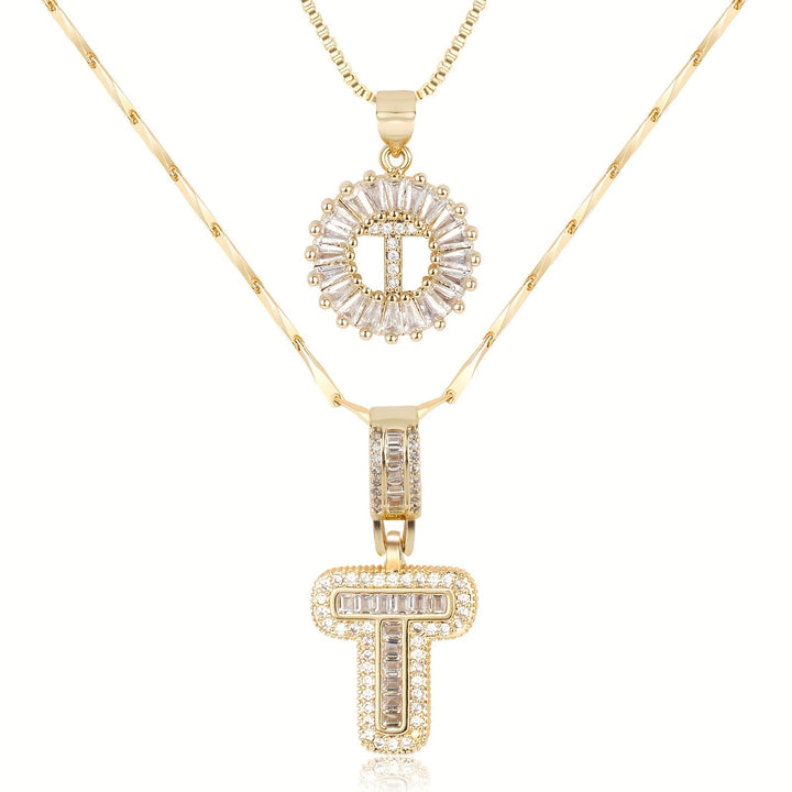 Primrose | Colliers Initiales avec Diamants en Or 14k (2 pièces)