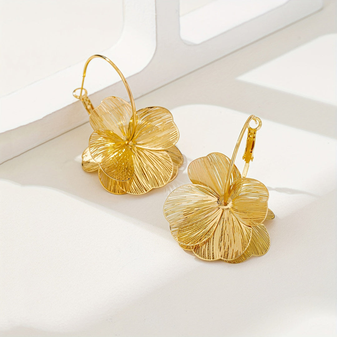 Selah | Boucles d'Oreilles Dorées à Double Anneau avec Design Moderne