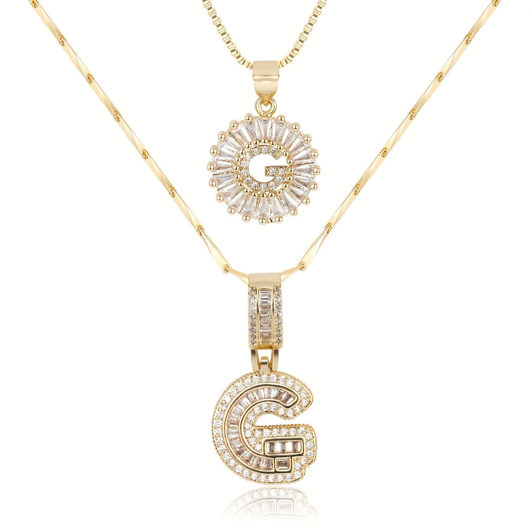 Primrose | Colliers Initiales avec Diamants en Or 14k (2 pièces)