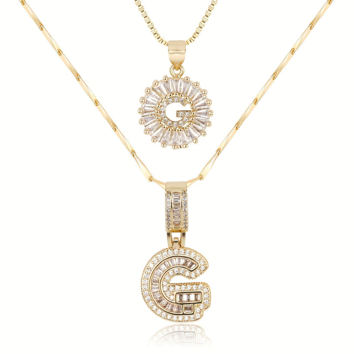 Primrose | Colliers Initiales avec Diamants en Or 14k (2 pièces)