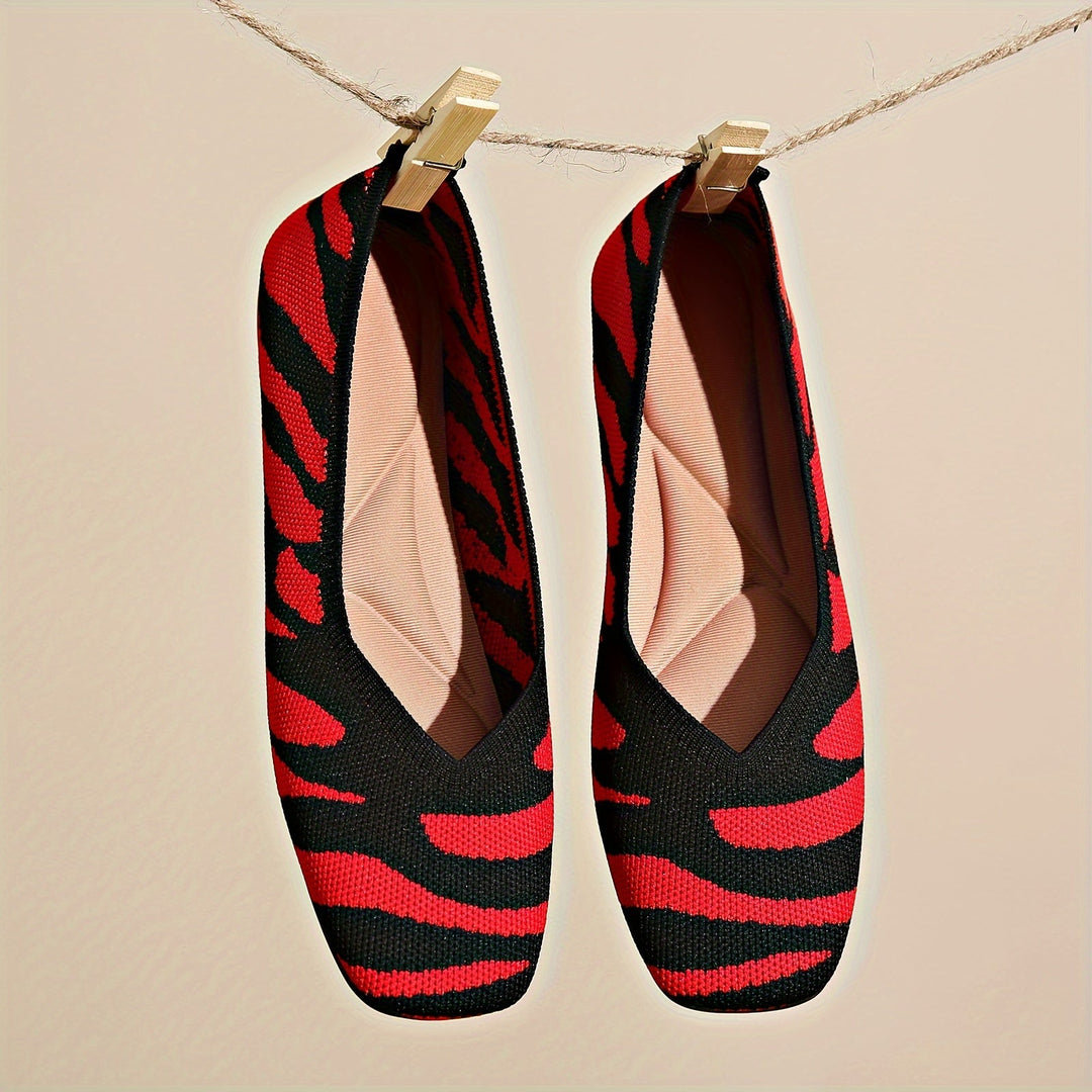 Ivara | Chaussures plates slip-on à motif zèbre chic