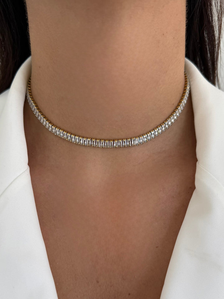 Audira | Collier Baguette Blanc