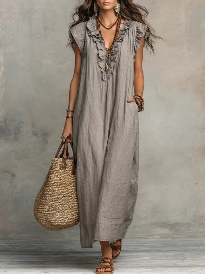 Hadira | Robe légère à volants au style artistique et bohème