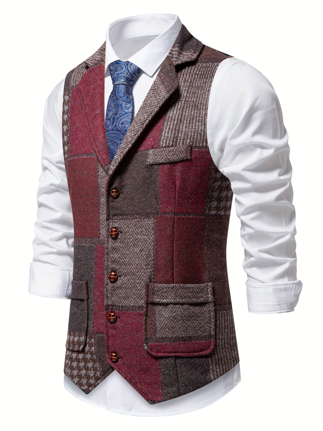 Walter | Gilet classique patchwork multicolore pour homme