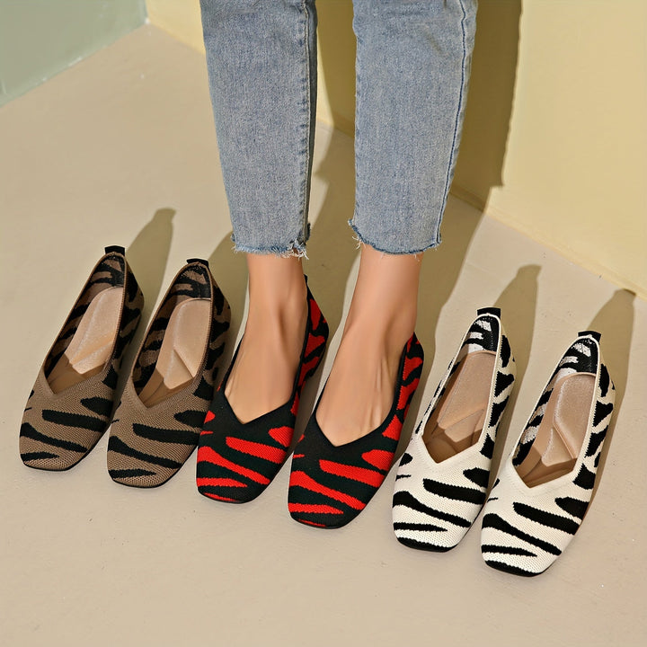 Ivara | Chaussures plates slip-on à motif zèbre chic