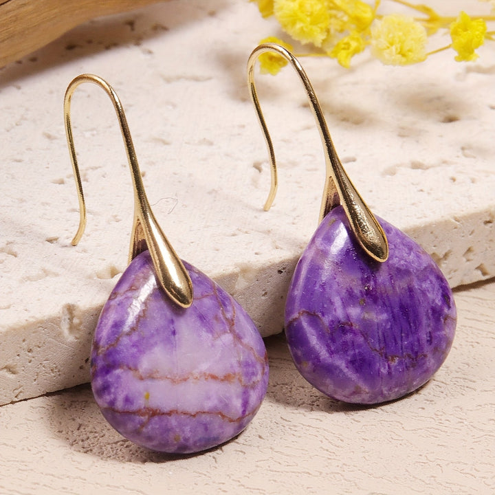 Mirea | Boucles d'Oreilles en Pierre Naturelle en Forme de Goutte avec un Style Élégant
