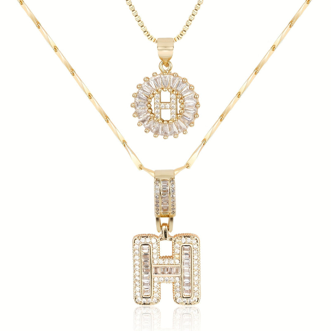 Primrose | Colliers Initiales avec Diamants en Or 14k (2 pièces)