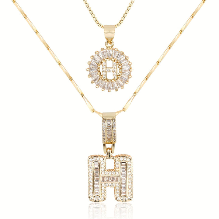 Primrose | Colliers Initiales avec Diamants en Or 14k (2 pièces)