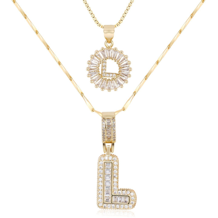 Primrose | Colliers Initiales avec Diamants en Or 14k (2 pièces)