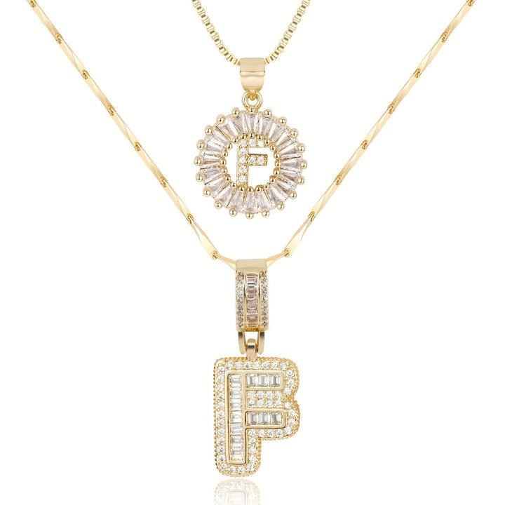 Primrose | Colliers Initiales avec Diamants en Or 14k (2 pièces)