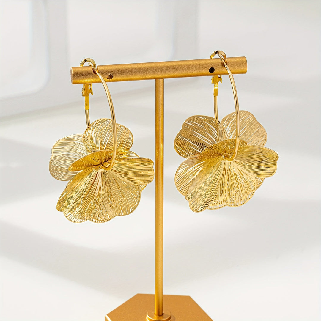 Selah | Boucles d'Oreilles Dorées à Double Anneau avec Design Moderne