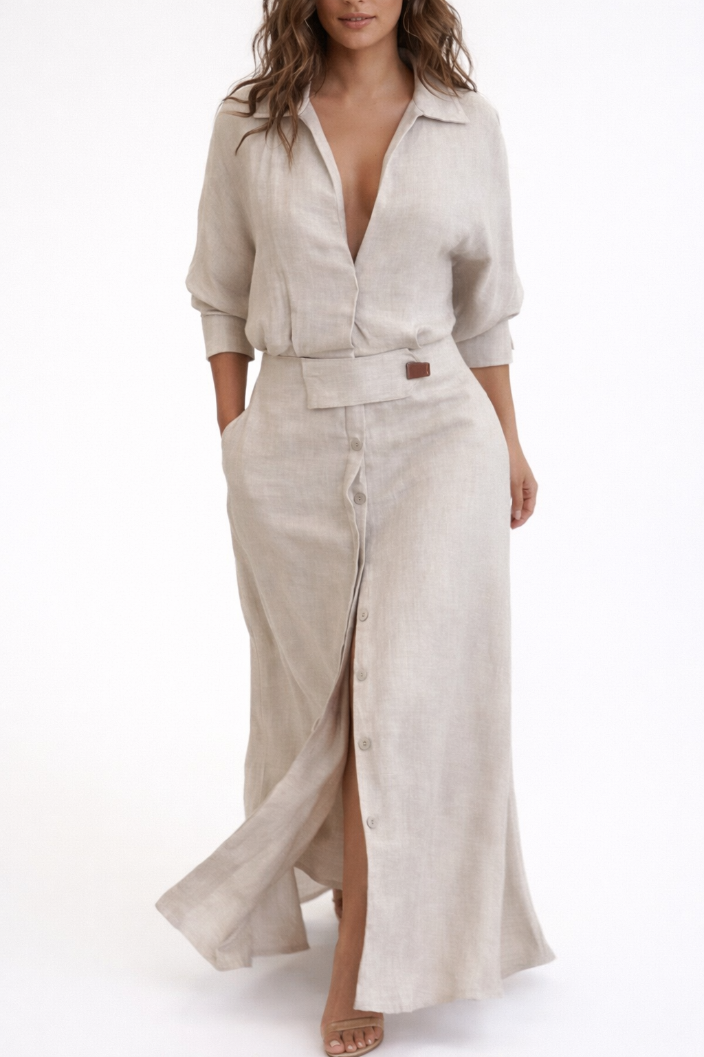 Ceravine | Robe Longue Coton Lin Style Minimaliste