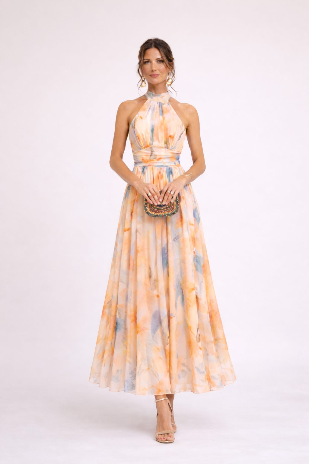 Quincy | Robe Halter Aquarelle