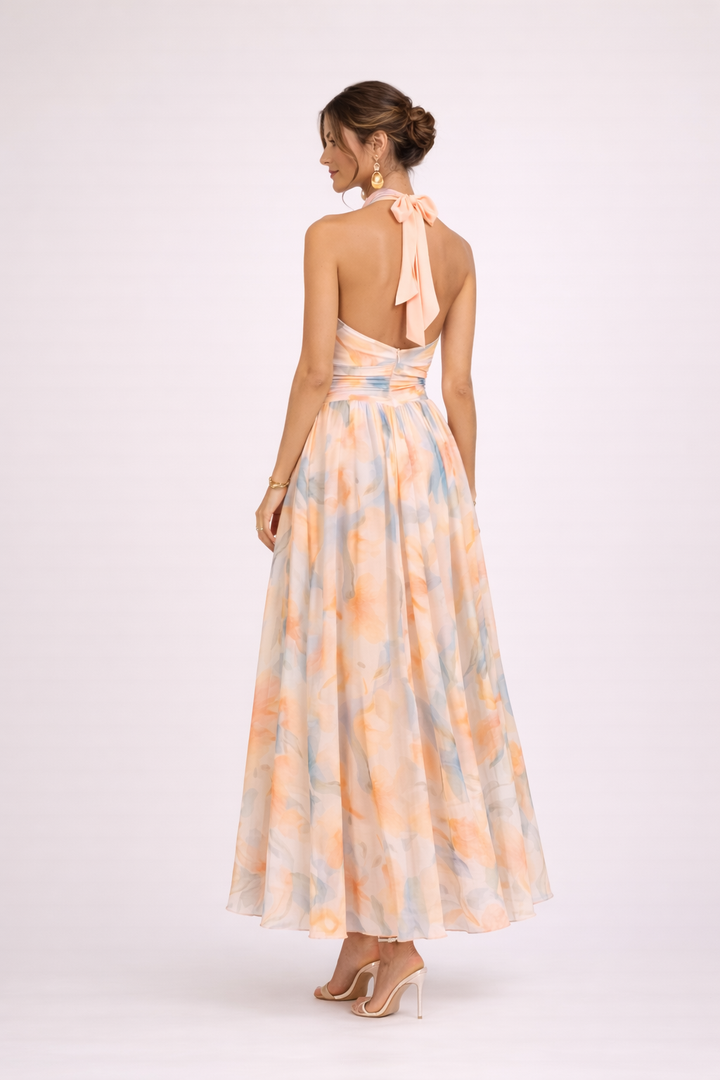 Quincy | Robe Halter Aquarelle