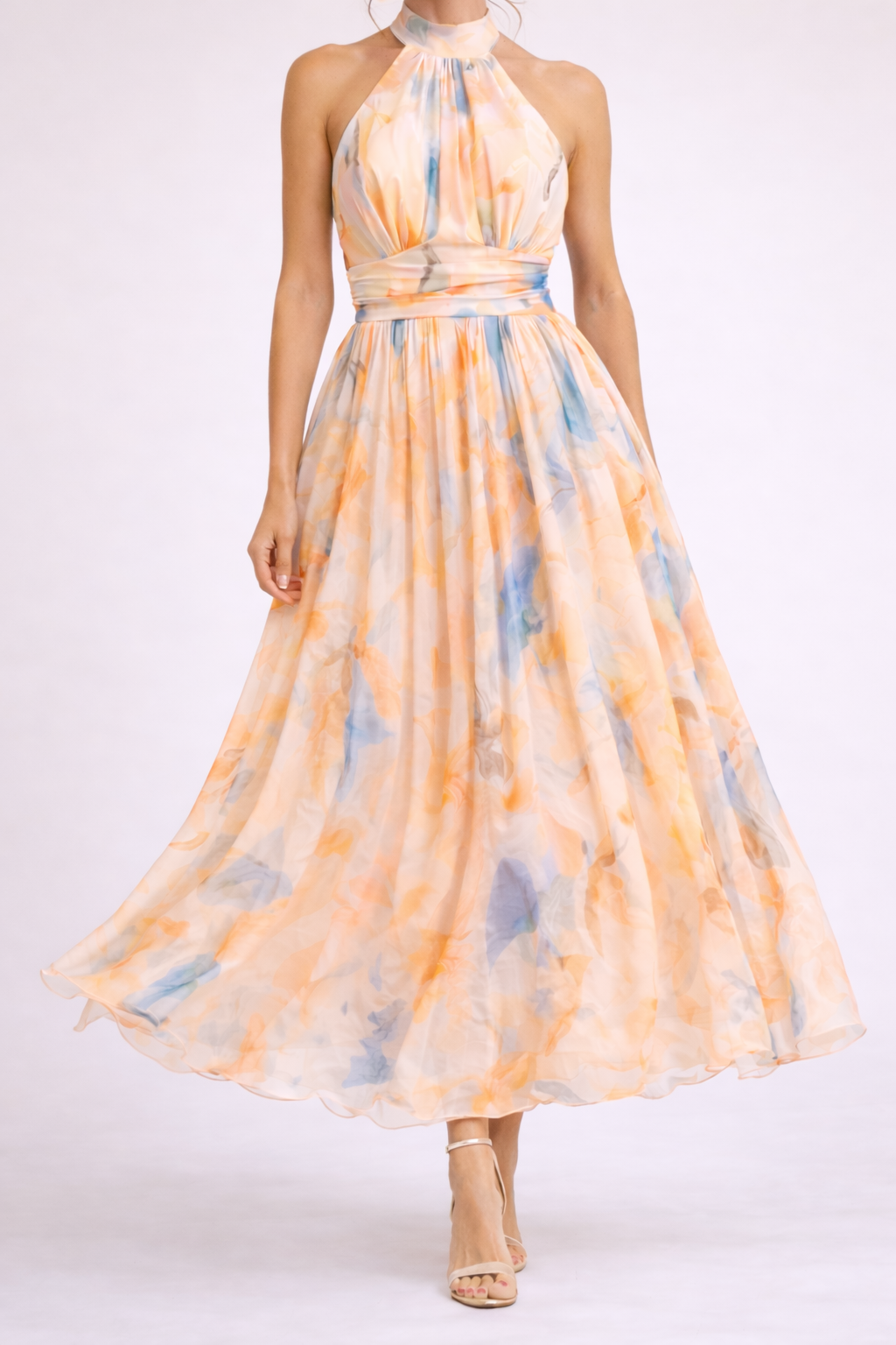 Quincy | Robe Halter Aquarelle