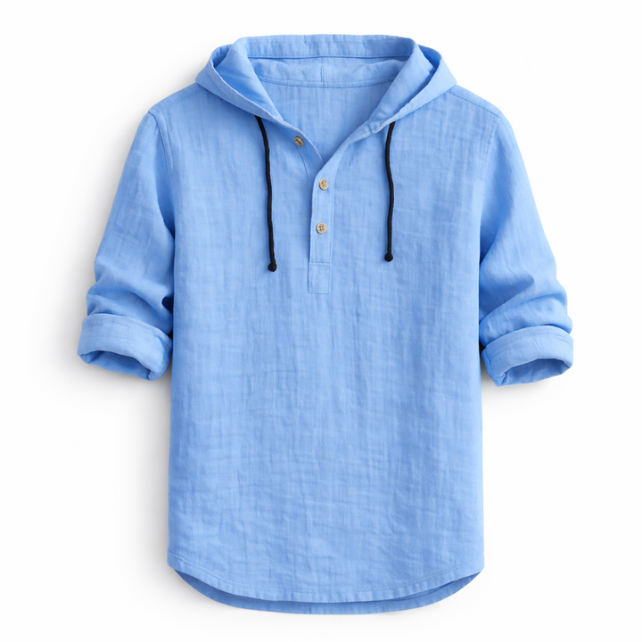 Delvaro | Chemise masculine en lin avec capuche et style décontracté