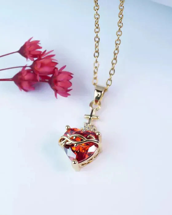 Aurelienna | Collier du Sacré-Cœur de Jésus avec Bain d'Or