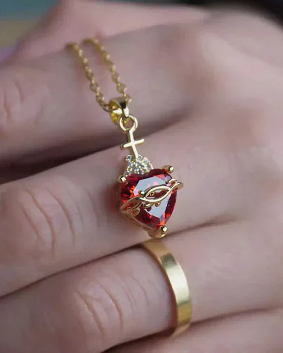 Aurelienna | Collier du Sacré-Cœur de Jésus avec Bain d'Or