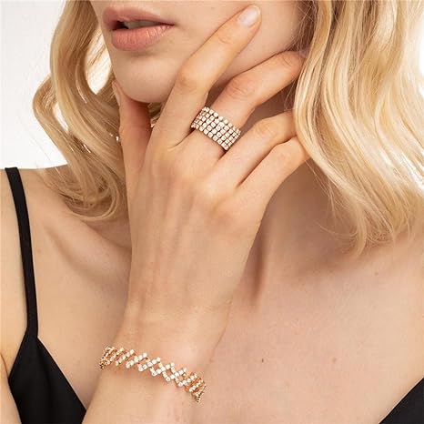 Carys | Ensemble Bague et Bracelet en Fini Doré Élégant