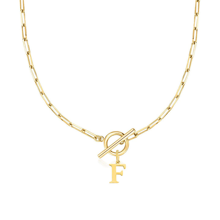 Ganelle | Collier Personnalisé à Initiale avec Fermoir Circulaire