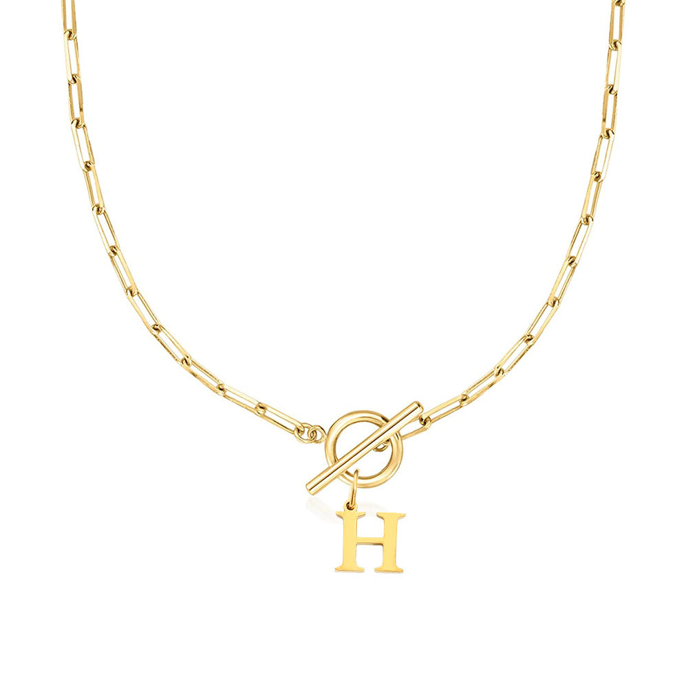 Ganelle | Collier Personnalisé à Initiale avec Fermoir Circulaire