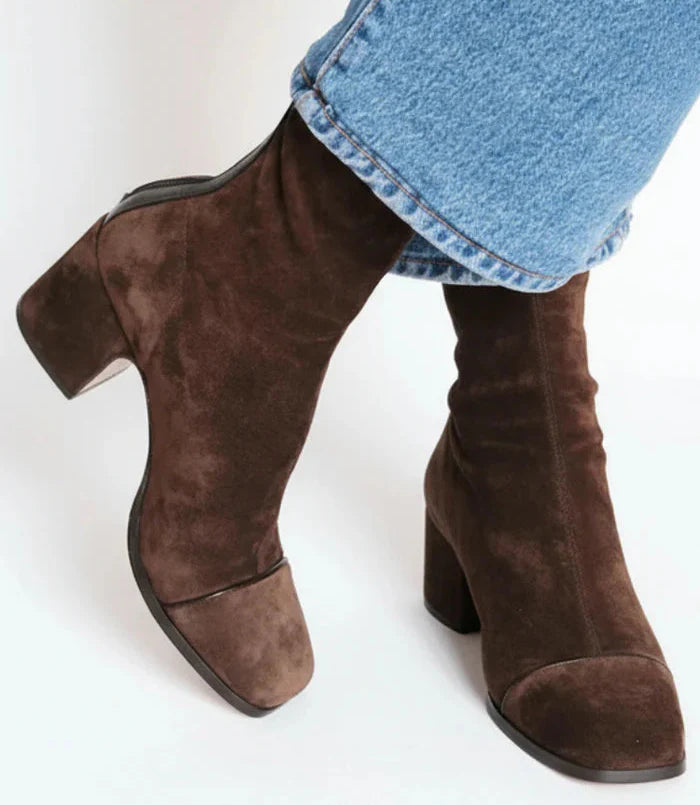 Calíra | Bottines en Daim avec Talon Élégant