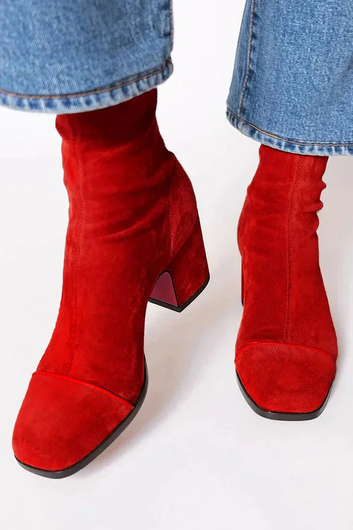 Calíra | Bottines en Daim avec Talon Élégant