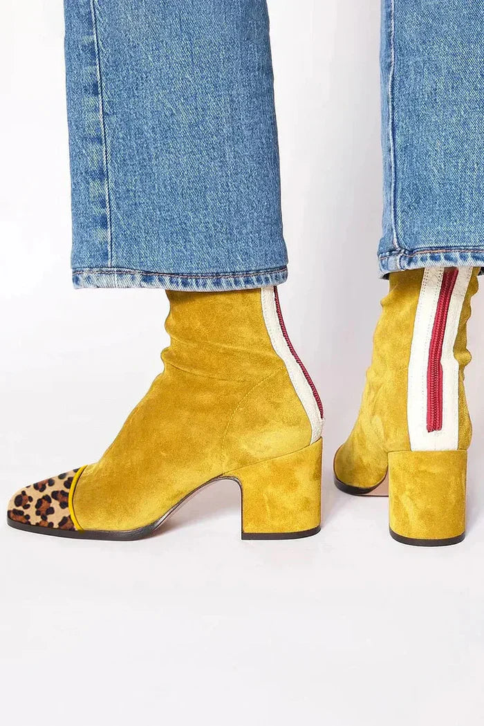 Calíra | Bottines en Daim avec Talon Élégant