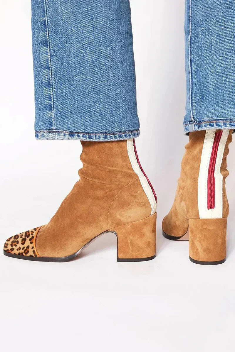 Calíra | Bottines en Daim avec Talon Élégant