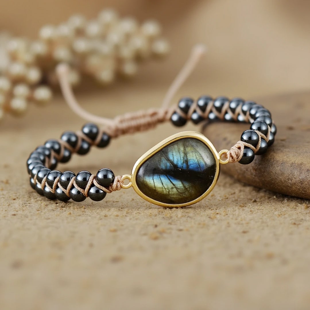 Dree | Bracelet Oeil Céleste avec Labradorite et Hématite Énergétique