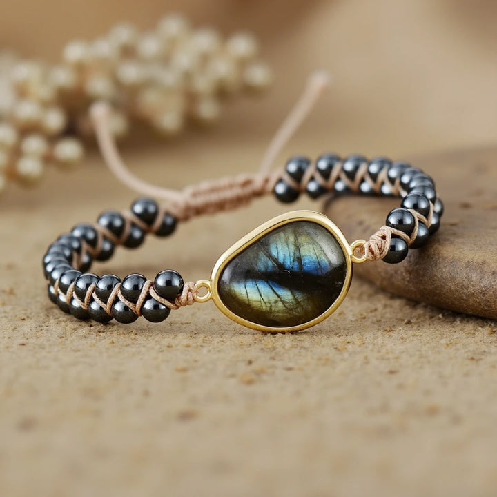 Dree | Bracelet Oeil Céleste avec Labradorite et Hématite Énergétique