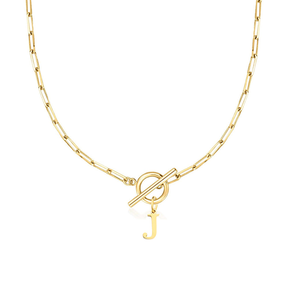 Ganelle | Collier Personnalisé à Initiale avec Fermoir Circulaire