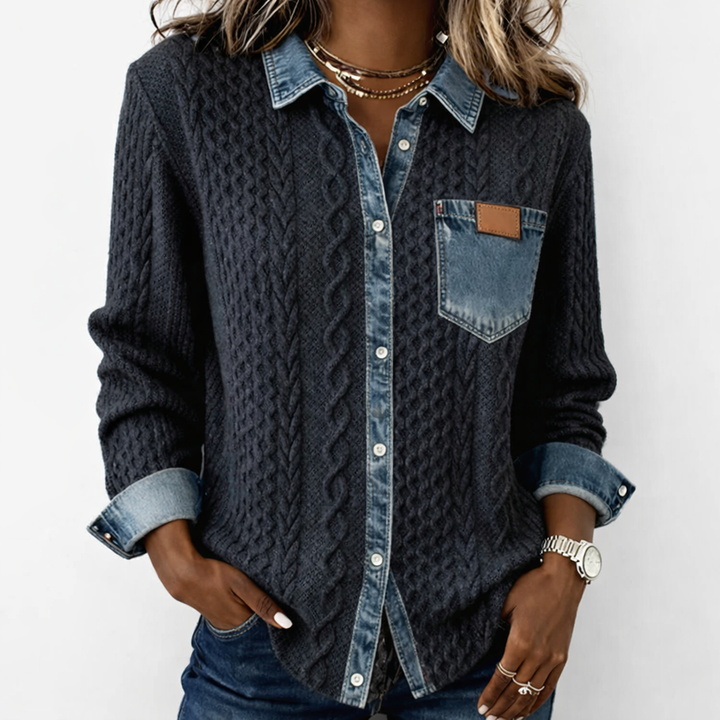 LUMÉRA | Haut en Tissu Patchwork avec Détails en Denim