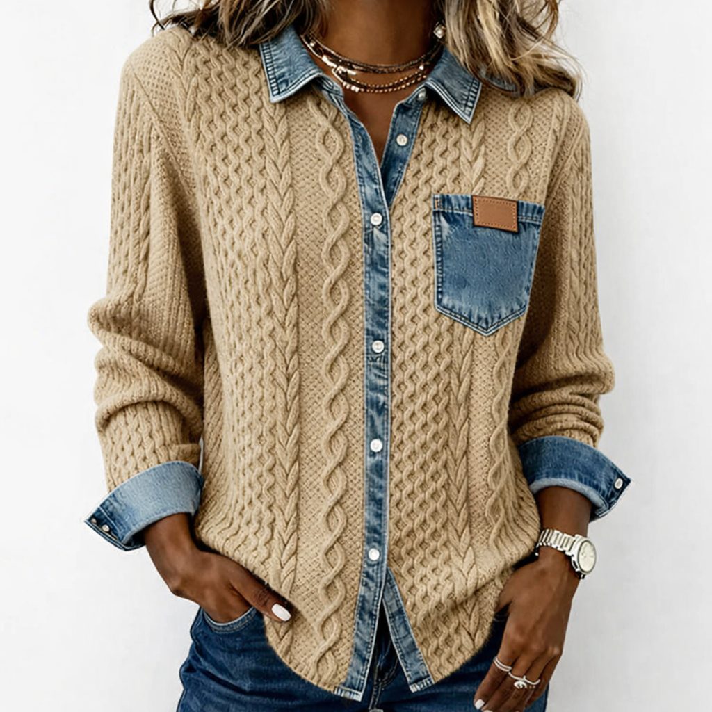 LUMÉRA | Haut en Tissu Patchwork avec Détails en Denim