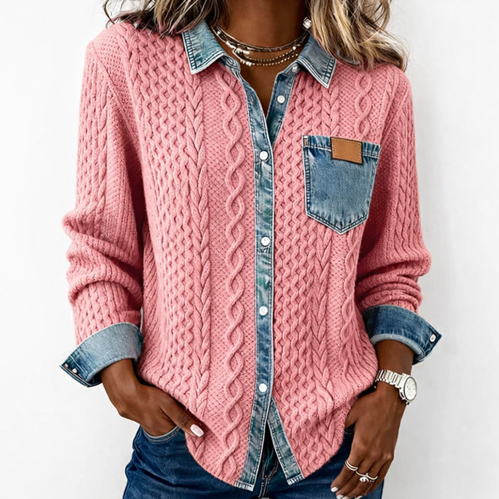 LUMÉRA | Haut en Tissu Patchwork avec Détails en Denim