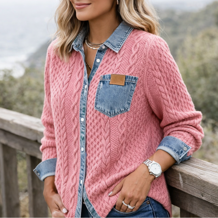 LUMÉRA | Haut en Tissu Patchwork avec Détails en Denim