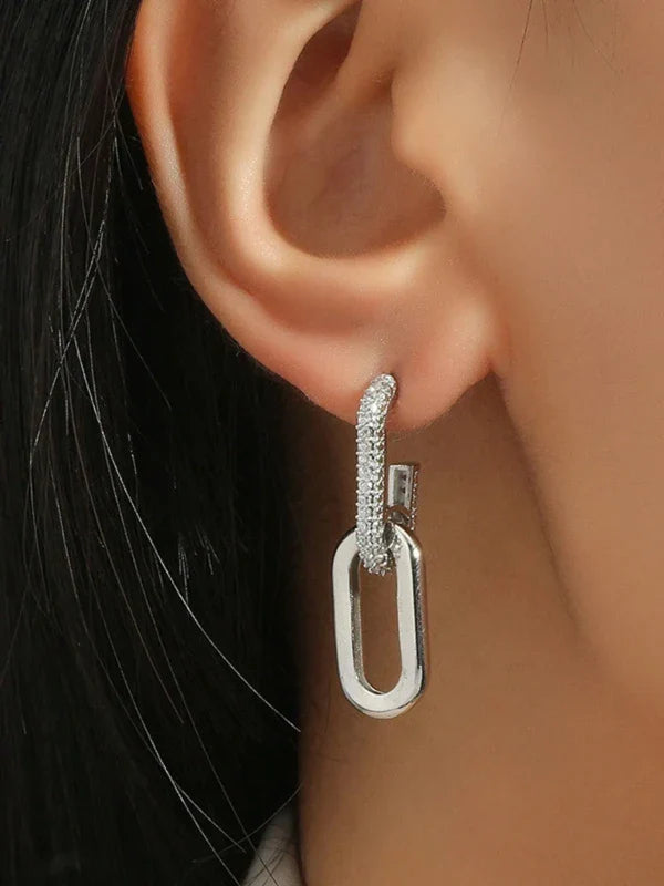 Fallon | Boucles d'Oreilles en Chaîne avec Éclat de Zirconia Élégant