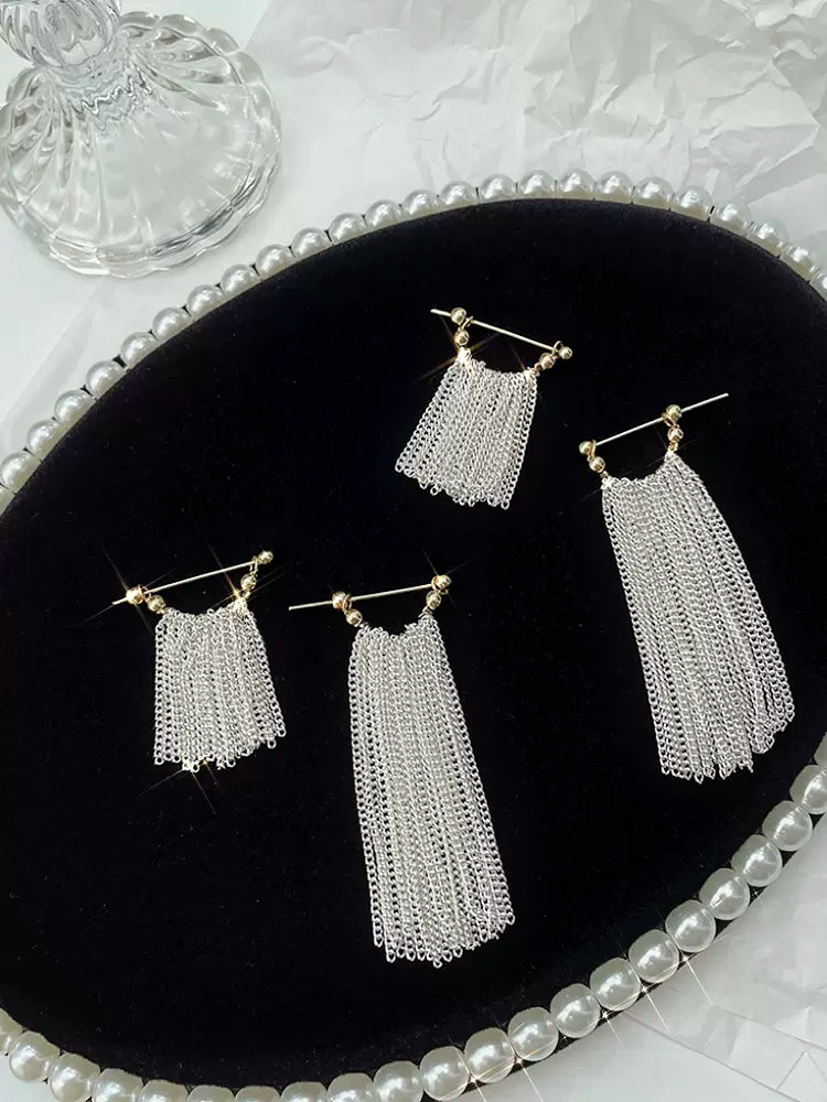 Ursa | Boucles d'oreilles, collier, bracelet avec des franges en cascade